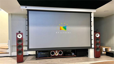 Customized daylight motorized projector screen with alr black crystal fabric