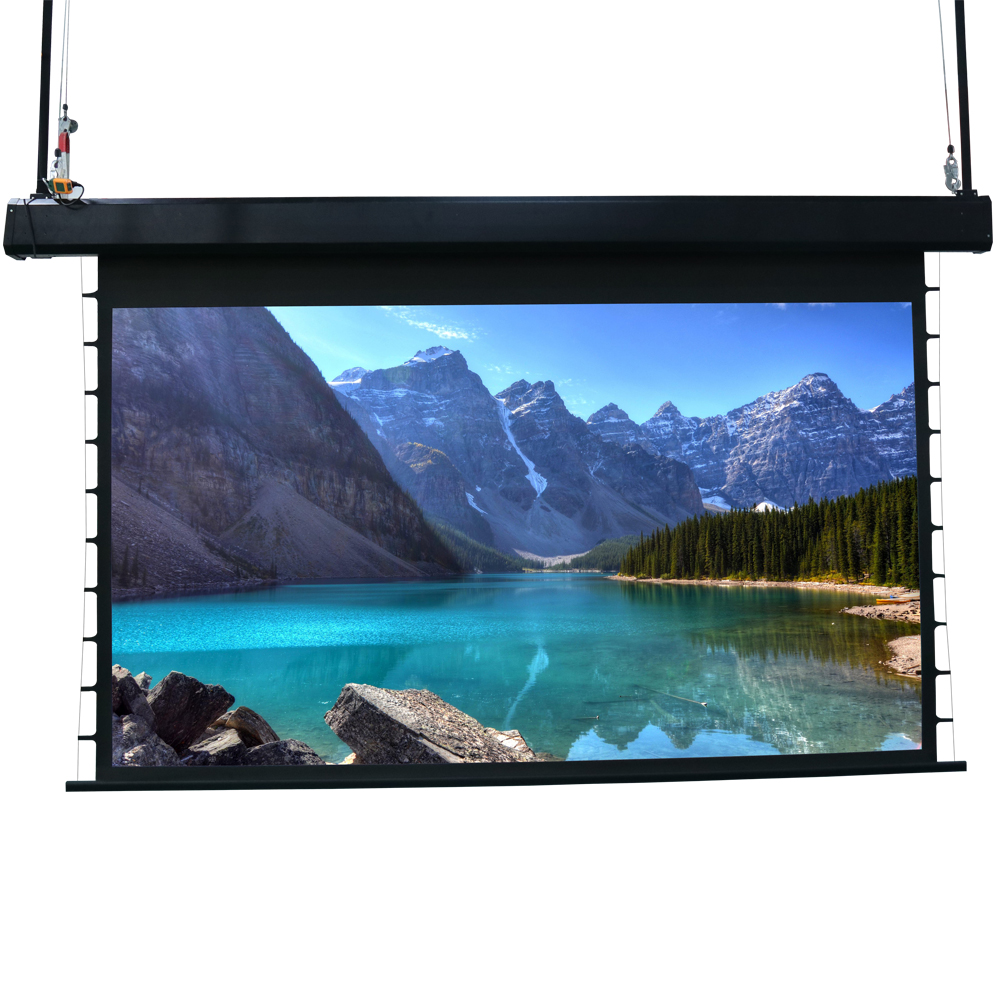 Secondary lifting motorized projector screen for the rooms with high ceiling