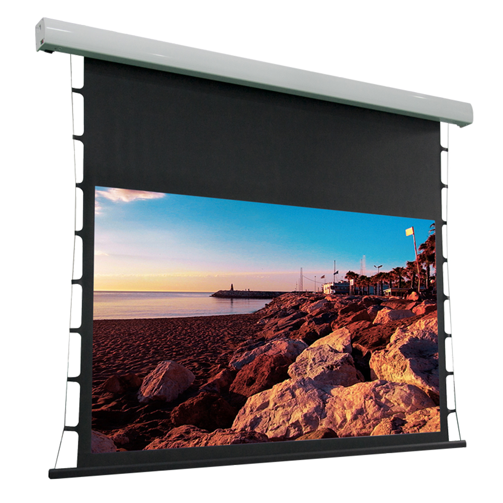 high quality high end 4K alr acoustic transparency motorized tab-tensioned screen for 3LCD long throw projector